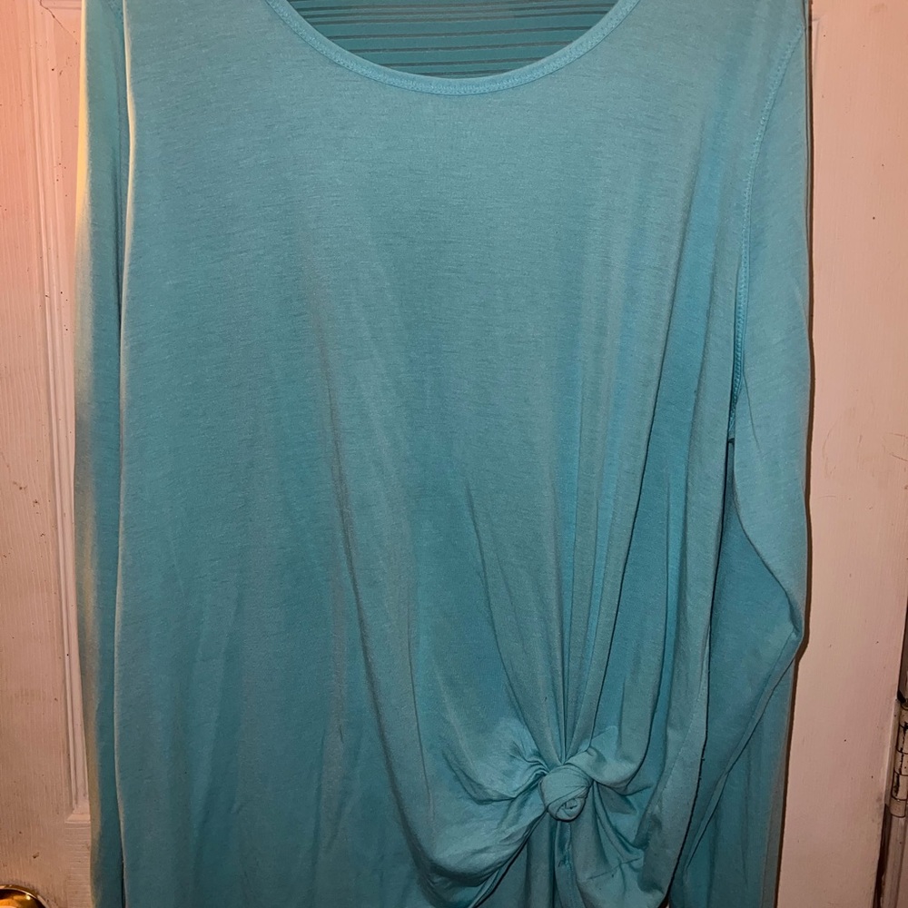 Women's Aqua Long Sleeve Top